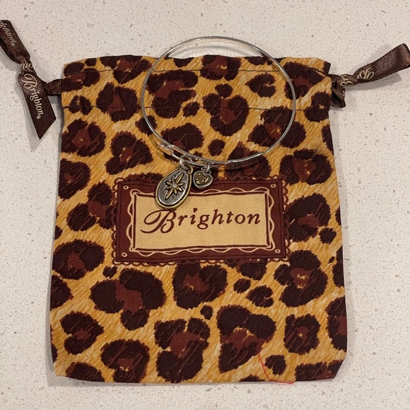 Brighton Retired Joy to the World Silver Bangle Bracelet in Fabric bag - Picture 3 of 4